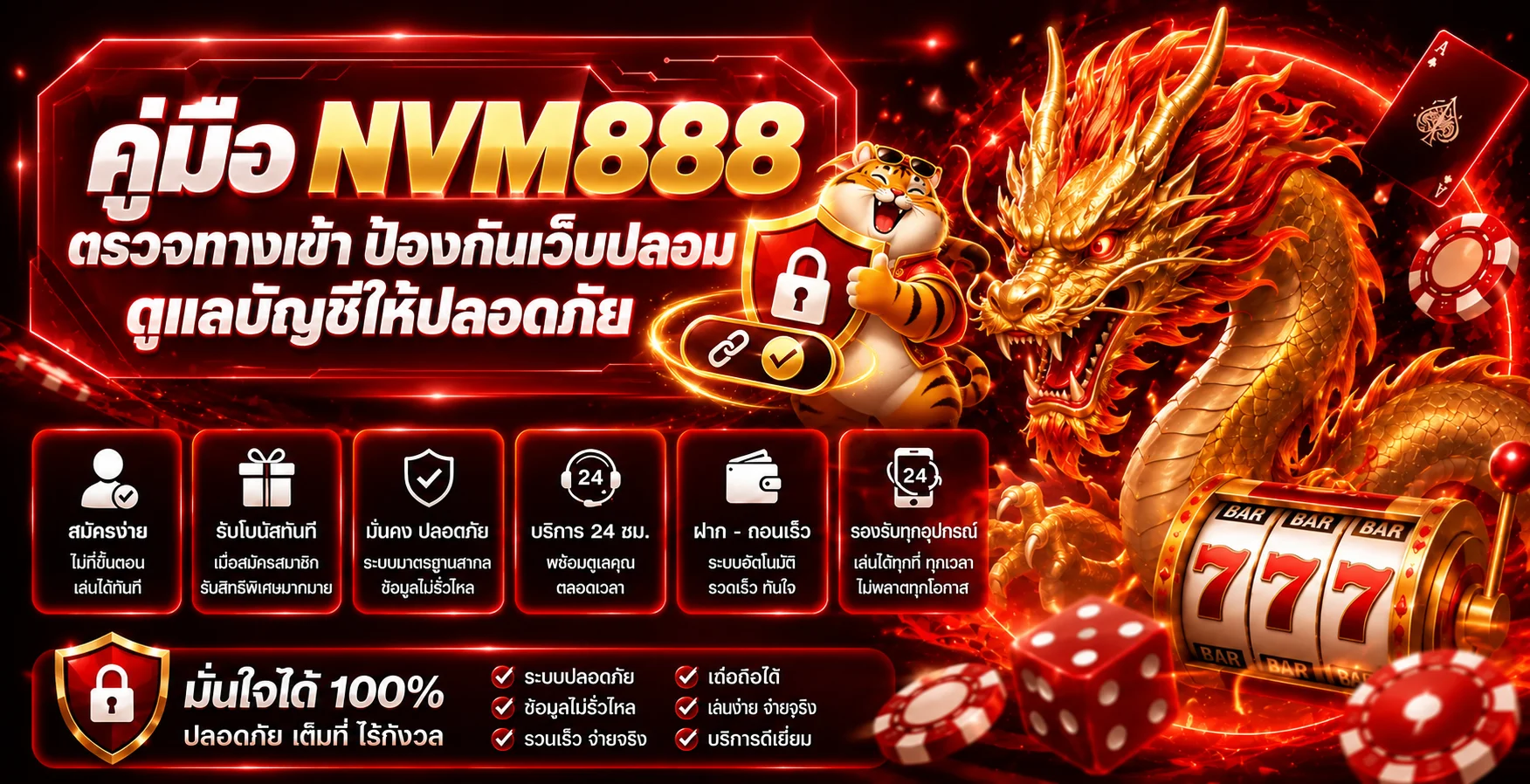 NVM888 คู่มือตรวจทางเข้าและป้องกันบัญชีจากเว็บปลอม